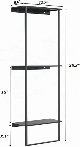 Vista 5 de Bethom Towel Racks for Bathroom, 3Tier Towel Storage Organizer, Matte Black Black-a