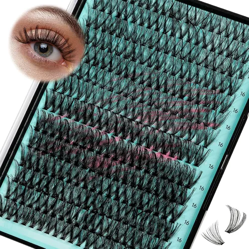 Vista 30 de Kit de Extensión de Pestañas, Kit de Racimos de Pestañas DIY 168Pcs con Pegamento de Unión y Sello Impermeable, Removedor de Pestañas para Kit