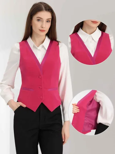 Vista 2 de Allegra K Chaleco para mujer, estilo steampunk, terciopelo, vintage, 2025, sin mangas, blazer elegante