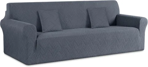 Vista 26 de Ruaozz Funda elástica para sofá de 1 pieza, fundas para sofá de 3 cojines, funda universal antideslizante para sofá, funda lavable de jacquard