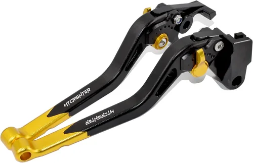 Vista 8 de Long Size Brake Lever Clutch Lever for Yamaha Fazer FZ-1 FZ-8 FZ-6 FZ-6R FZS600, CNC Aluminum Alloy Made (Black)