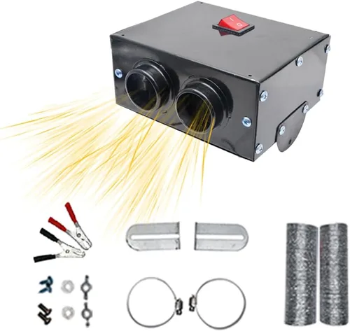 Vista 6 de Calentador de ventilador universal de 500 W 12 V para coche, camión, calefacción, calentador de aire, desempañador, 12 V, 500 W, calentador