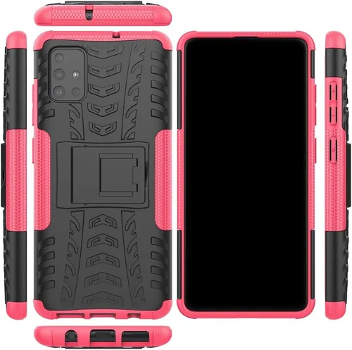 Vista 4 de Asuwish Funda para teléfono Samsung Galaxy A51 4G con protector de pantalla de vidrio templado y soporte delgado, híbrida, resistente, funda