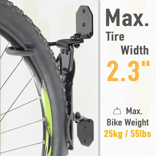 Vista 3 de BIKE HAND Swivel Bicycle Wall Hanger - Vertical Hook Wall Mount Holder - Indoor Garage Storage Bicycle Rack for MTB & Road Bikes - Max. Tire Width
