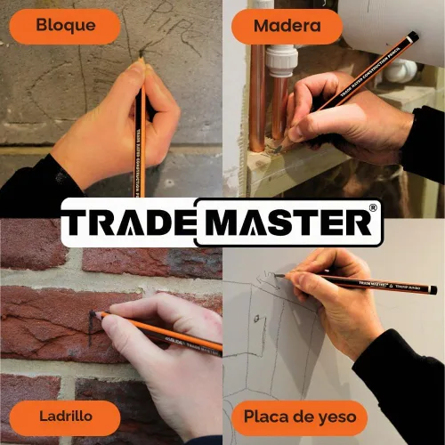 Vista 3 de Carpenters - Lápices de construcción con barril jumbo TriGrip, lápices de construcción con plomo duro para marcar madera, ladrillo, hormigón
