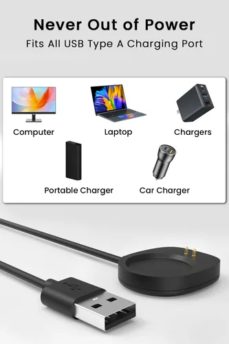 Vista 6 de Cable de repuesto de cargador para reloj Amazfit, cable de carga USB compatible con Amazfit T-Rex 3/Balance/Balance 2 Smartwatch-3.3 pies (3.3 ft)