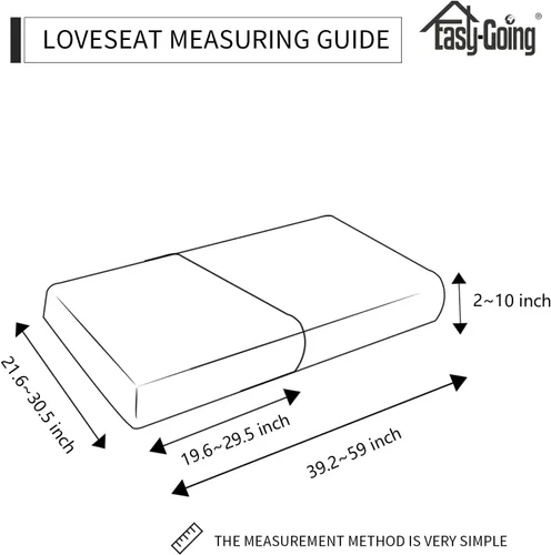 Vista 3 de Easy-Going - Funda de cojín elástica individual para sofá biplaza, sillón, funda de cojín protectora, suave, flexible con parte inferior elástica