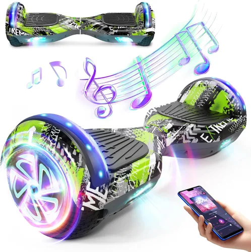 Vista 17 de LIEAGLE Self-Balancing Scooter with Bluetooth Speaker and LED Hub Lights A01-blanco