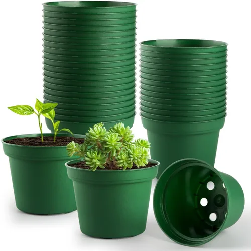Vista 7 de RooTrimmer Paquete de 160 macetas negras de 3 pulgadas, plántulas de plástico, iniciador de semillas, macetas de germinación con drenaje