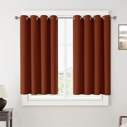 Vista 69 de ChrisDowa Cortinas 100% Opacas de Abedul Sólido de 45 Pulgadas de Largo, 2 Paneles para Dormitorio y Sala de Estar, Estilo Granja Oscurecedoras