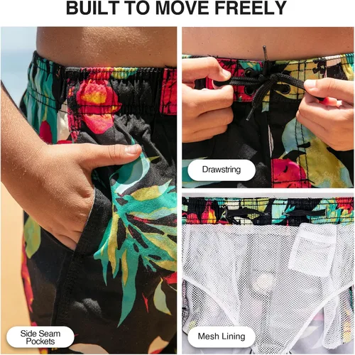 Vista 12 de Kanu Surf Traje de baño Yolo de secado rápido UPF 50+ para niños