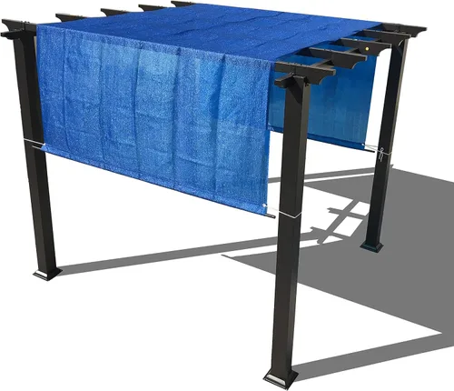 Vista 3 de Alion Home Custom Reemplazo de HDPE de protección solar permeable con bolsillos de varilla para pérgola