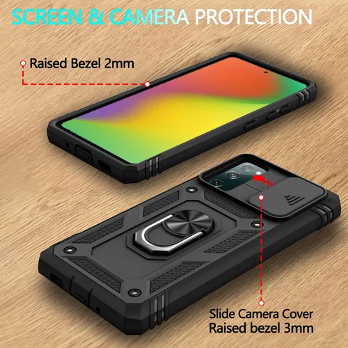 Vista 7 de Funda para Galaxy S20 FE 5G, para Galaxy S20 FE 4G con 3 protectores de pantalla de vidrio templado con soporte integrado + cubierta de cámara