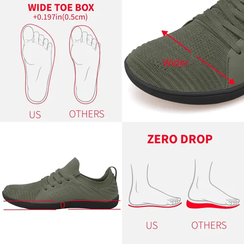 Vista 2 de relxfeet - Zapatos minimalistas para hombre, zapatos barefoot, zapatos de entrenamiento cruzado, zapatos de caminata de punta ancha, tenis