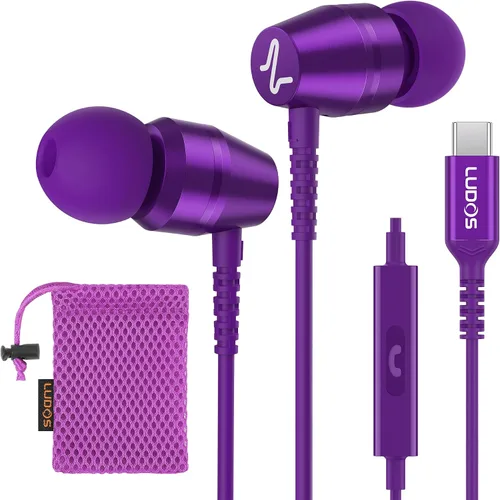 Vista 23 de LUDOS OMNITONE Auriculares con cable in-ear, 5 años de garantía, auriculares con micrófono, conector de 3.5 mm, auriculares con cable