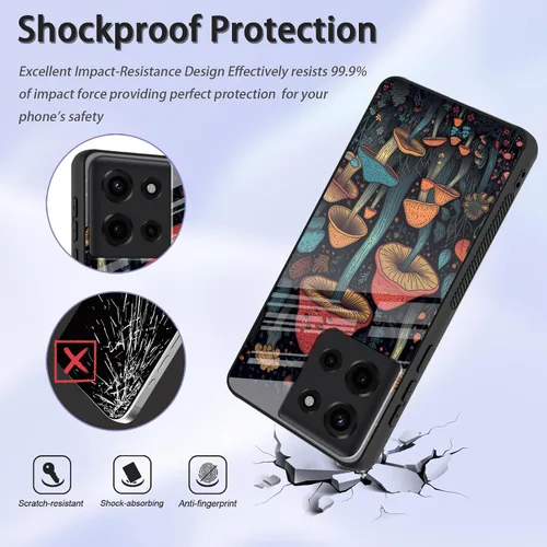 Vista 80 de Funda para Motorola Moto Edge 2022, cubierta trasera de vidrio templado con protector de pantalla, funda protectora a prueba de golpes para Motorola