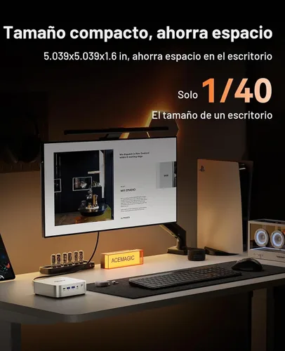 Vista 8 de ACEMAGIC Mini Pc Gaming Ryzen 7 H255 16GB 6400MT/s RAM 1TB SSD