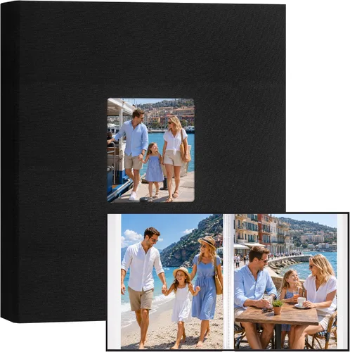 Vista 10 de Aevdor Álbum de fotos de 11 x 14 pulgadas con capacidad para 64 fotos, portafolio de arte con cubierta de lino de 11 x 14 pulgadas, carpeta