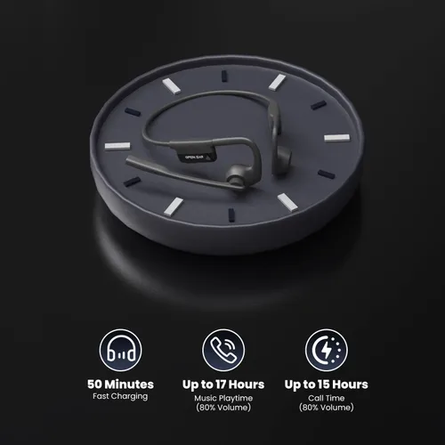 Vista 5 de SANOTO Auriculares de oreja abierta con micrófono, auriculares inalámbricos de oreja abierta Bluetooth 5.3/emparejamiento multipunto/micrófono