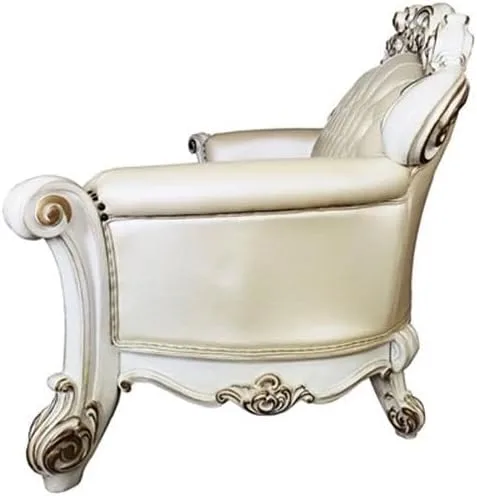 Vista 6 de Acme Vendome Sofá con 5 Almohadas en PU Champagne y Acabado Perla Antigua