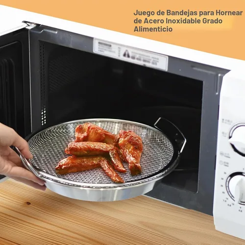 Vista 6 de Bandeja de filtro de aceite, coladores de canasta de drenaje de malla de acero inoxidable, accesorios para freidora de aire para drenar alimentos