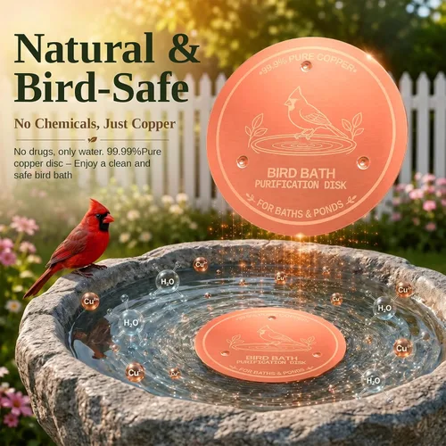 Vista 5 de Disco de cobre para baño de pájaros, 99.9% de cobre puro