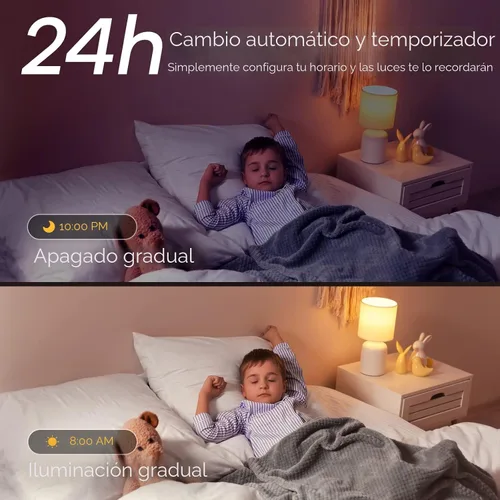 Vista 8 de Linkind Matter - Bombilla inteligente que funciona con Alexa/Apple Home/Google Home, bombillas que cambian de color, sincronización de música