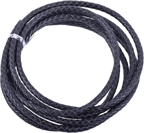 Vista 15 de 2 yardas 8.0mm Cordón redondo de cuero trenzado auténtico marrón antiguo para corbata de bolo