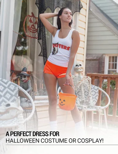 Vista 4 de Hooters - Pantalones cortos y calcetines para disfraz de Halloween para niña