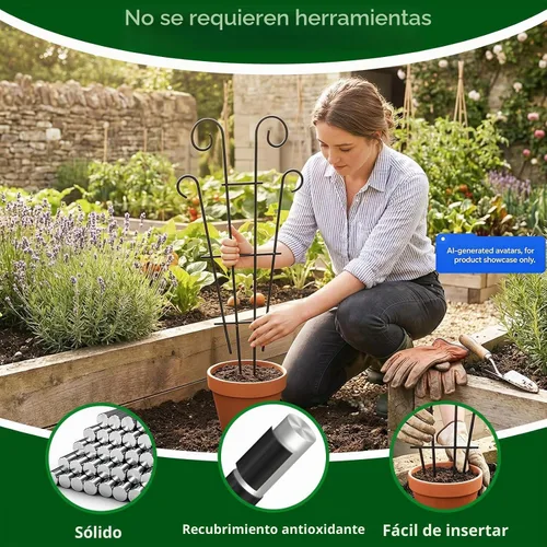 Vista 2 de Thealyn - Paquete de 4 enrejados para plantas en maceta de 24 pulgadas