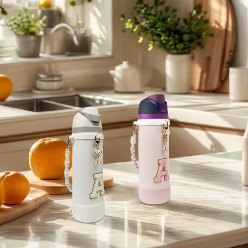 Vista 13 de SITKOL Juego de Monogramas Bonitos de Silicona Compatible con Botella de Agua Owala 24 oz, 32 oz, 40 oz - Accesorios Perfectos con la Letra Owala