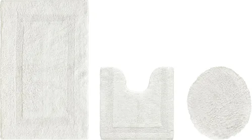 Vista 282 de Better Trends - Juego de 2 alfombras de baño 100% algodón, extra suaves, con borlas, de 17" x 24", alfombra de baño superabsorbente y reversible