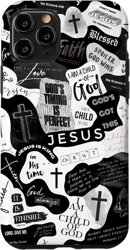 Vista 29 de Funda estética para iPhone 16 con versículos bíblicos cristianos, frases positivas