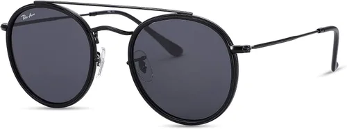 Vista 8 de Pro Acme Double Bridge Round Polarized Sunglasses for Women Men Retro UV400 Protection Retro Circle Sun Glasses