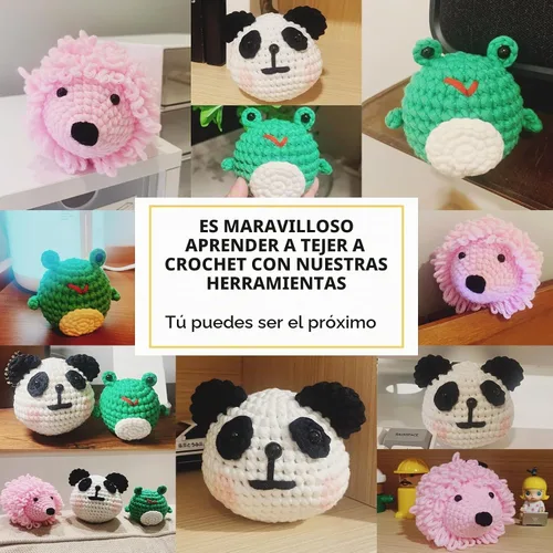 Vista 5 de XSEINO Kit de ganchillo para principiantes - Kit de inicio de ganchillo con tutoriales en video paso a paso - Kits de aprendizaje de ganchillo