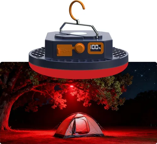 Vista 7 de Linterna de camping roja a prueba de insectos iodoo con luz de 2025, linterna de camping recargable de 10000mAh y 3000LM para tienda, 6500K