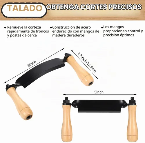 Vista 2 de WILLBOND - Cuchillo recto, curvo, herramienta de descortezado de 5 pulgadas