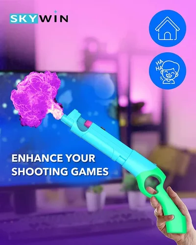 Vista 3 de Skywin Gun Controller for N-Switch JoyCons - Compatible with Nintendo Switch Gun Shooting Games (Green)