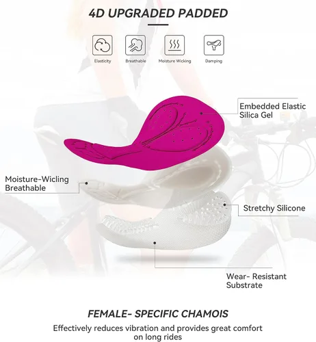 Vista 3 de Bikewa Women's 4D Padded Bike Underwear Cycling Bicycle Shorts Biking Riding Briefs Biker Cycle Undershorts for Women