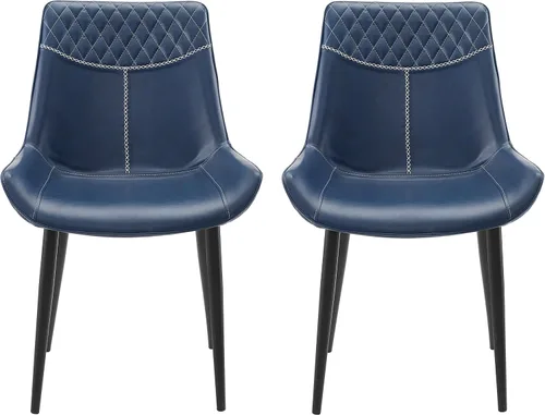 Vista 6 de Linon Home Decor Products Linon Maisy Juego de 2 sillas de comedor azules, azul marino