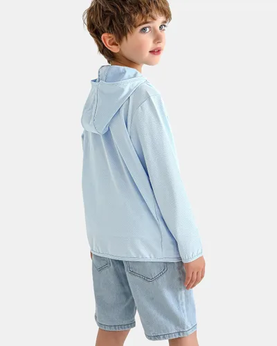 Vista 2 de Auranso Kids Zip-Up Hoodie Girls Boys UPF50+ Sun Protection Jacket Hooded Cooling Shirt