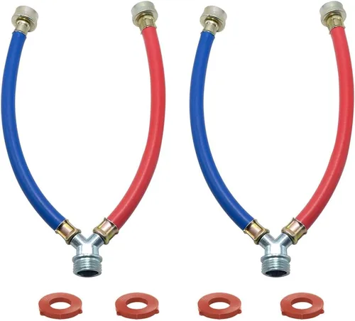 Vista 8 de TT FLEX Conector de manguera mezcladora en Y para lavadora de goma, accesorios de 3/4", longitud de 1 pie (12")