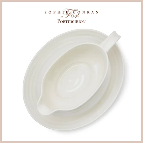 Vista 4 de Portmeirion Sophie Conran - Bote y soporte para salsa, 24 onzas