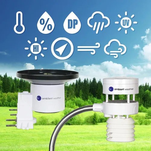 Vista 3 de Ambient Weather Paquete de piscina WS-5000 - Estación meteorológica inteligente ultrasónica para la piscina con monitoreo remoto WiFi y alertas