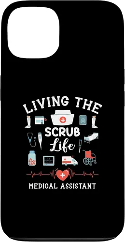 Vista 7 de Carcasa para iPhone 16 Living The Scrub Life Medical Assistant Nurse