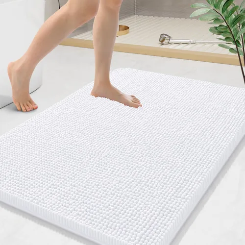 Vista 106 de Arotive Alfombras de baño de felpilla extrasuaves y absorbentes, de 24 x 16 pulgadas, lavables a máquina, parte trasera de goma antideslizante