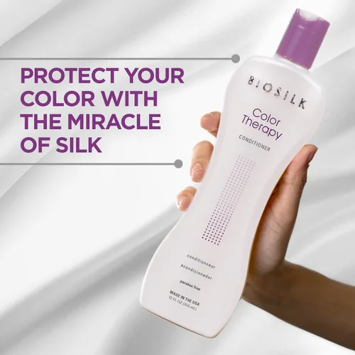 Vista 3 de BioSilk Acondicionador de terapia de color, repone la humedad mientras protege el color, mejora la vitalidad y el brillo, sin sulfatos, parabenos ni