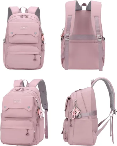 Vista 3 de JiaYou Mochila Casual para Adolescentes, Niñas, Mochila para la Escuela Secundaria, Mochila Diaria, para Mujeres, Bolsa de Viaje para Portátil, 1#