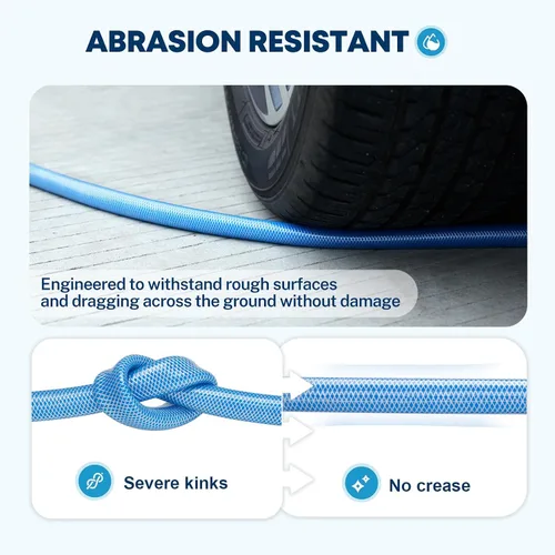 Vista 4 de Kohree: Manguera de agua para caravana de 15 pies mejorada, manguera de agua potable premium de 5/8" para autocaravana, sin fugas, sin arrugas