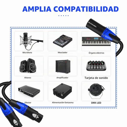 Vista 2 de Divisor XLR, cable divisor XLR equilibrado macho a 2 hembras, cable divisor XLR Y de 3 pines - 1 pie Divisor de audio equilibrado para micrófono